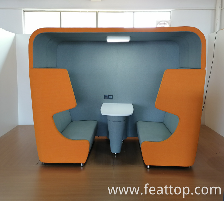 Modern type office meeting booth with sofa for private meeting